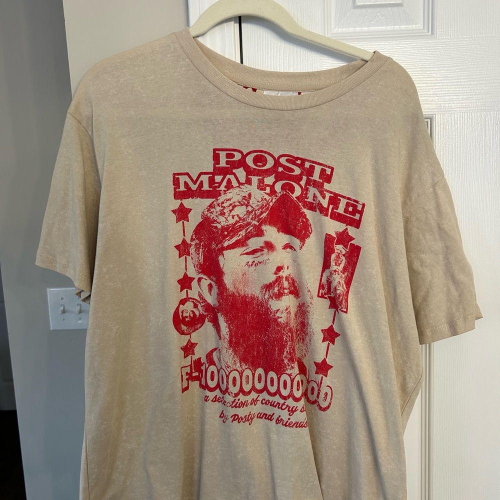 Post Malone Beige Graphic T-Shirt